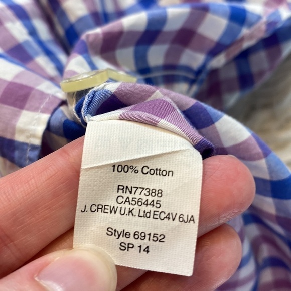 J. Crew Men's Tailored Light Weight Check Button Down Shirt sz M - Picture 8 of 9